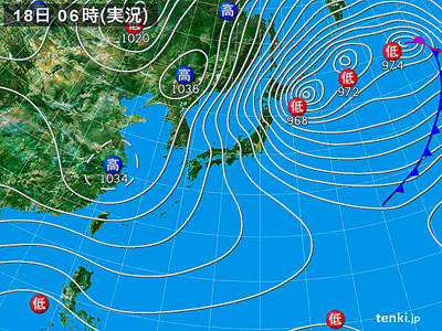 2014年12月18日6時の天気図