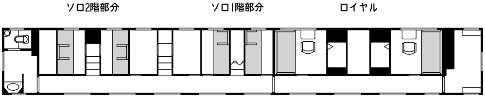 “ロイヤル・ソロ”オロハネ25形500番代の平面図