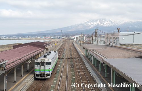 森駅と駒ヶ岳