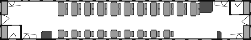 キハ31 8（ワンマン対応改造車）の平面図