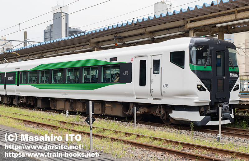 臨時特急「さざなみ91号」でデビューしたE257系5000番代（クハE257
